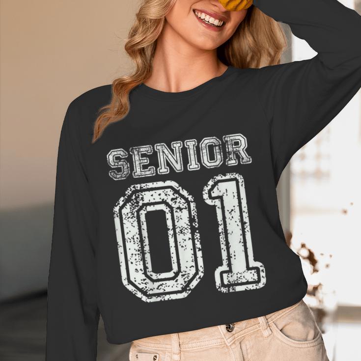 Senior 01 Class Of 2001 Retro College High School Graduation Unisex Long Sleeve T-Shirt