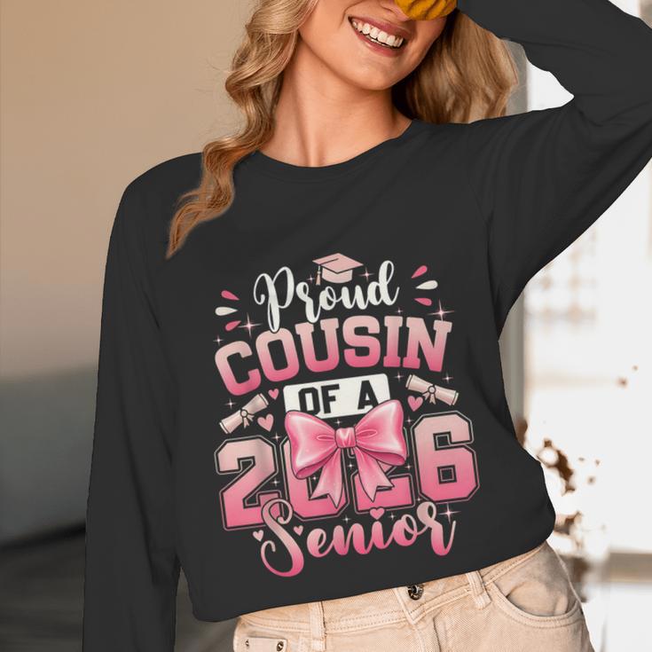 Senior 2026 Class Of 26 Coquette Pink Bow Graduation Cousin Unisex Long Sleeve T-Shirt