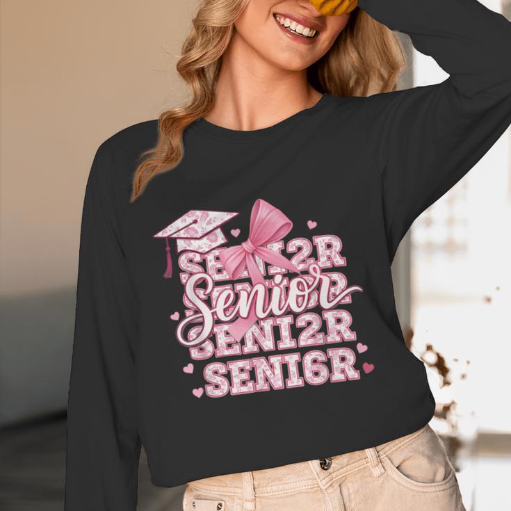 Senior 2026 Class Of 2026 Cute Coquette Pink Bow Graduation Unisex Long Sleeve T-Shirt