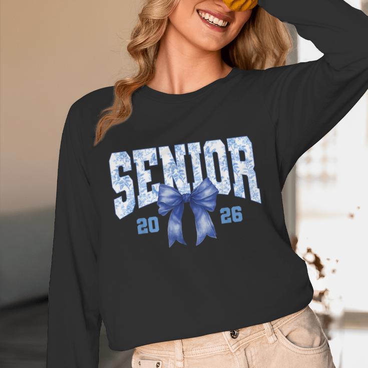 Senior 2026 Class Of 2026 Toile Coquette Bow Graduation 2026 Unisex Long Sleeve T-Shirt