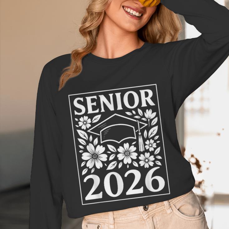 Senior 2026 Floral Flowers Class Of 2026 Graduation Kids Unisex Long Sleeve T-Shirt