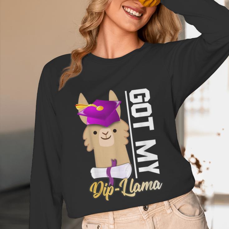 Senior Graduation TShirt 2019 Got My Diploma Llama Pun Shirt Unisex Long Sleeve T-Shirt