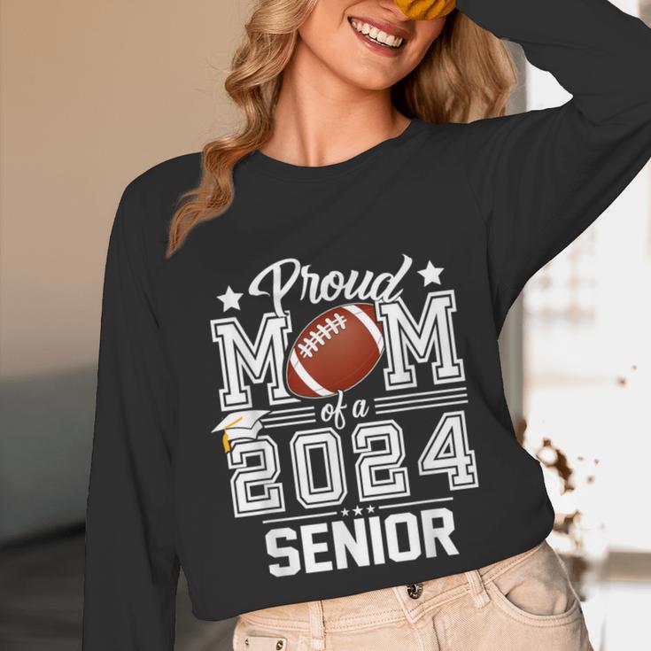 Senior Mom Class Of 2024 Football Proud Mom Graduation Unisex Long Sleeve T-Shirt