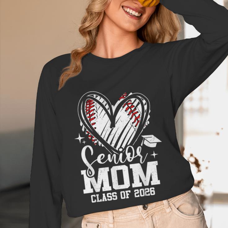 Senior Mom Class Of 2026 Baseball Graduation Heart Unisex Long Sleeve T-Shirt
