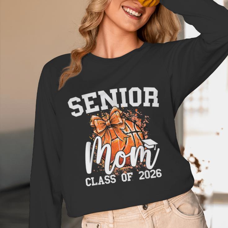 Senior Mom Class Of 2026 Coquette Bow Basketball Graduation Unisex Long Sleeve T-Shirt