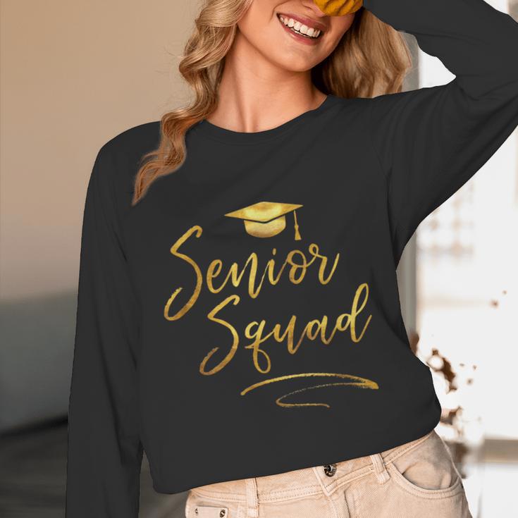 Senior Squad Graduation With Golden Cap Team Unisex Long Sleeve T-Shirt