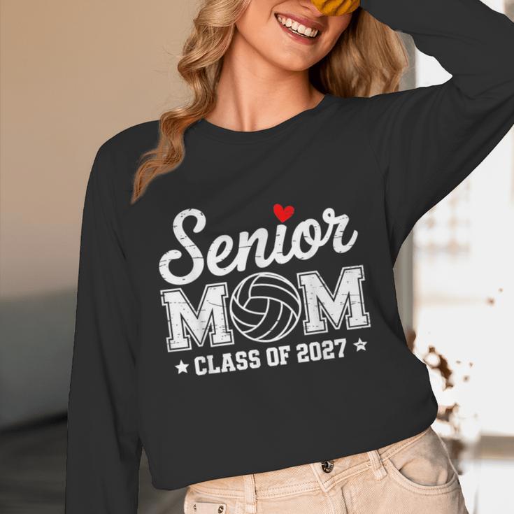 Senior Volleyball Mom Class Of 2027 Graduation Graduate Unisex Long Sleeve T-Shirt
