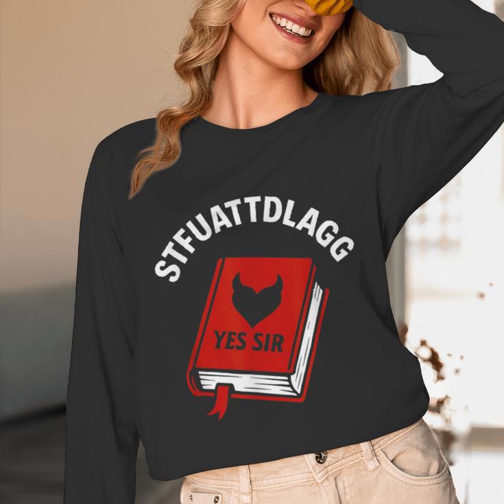 Sexy STFUATTDLAGG Yes Sir Reading Spicy Good Book Love Heart Unisex Long Sleeve T-Shirt