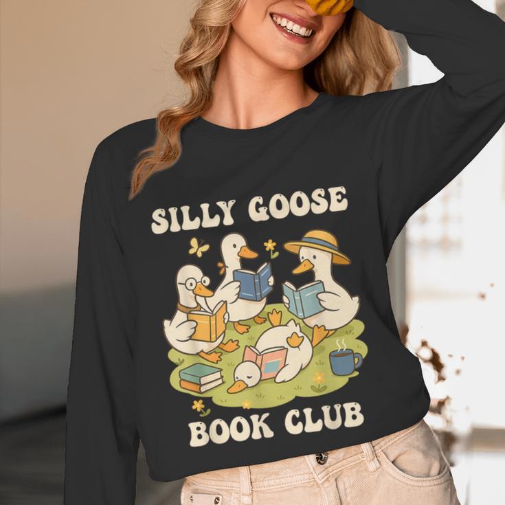 Silly-Goose Book Club Goose And Book Lovers Unisex Long Sleeve T-Shirt Silly-Goose Book Club Goose And Book Lovers Unisex Long Sleeve T-Shirt