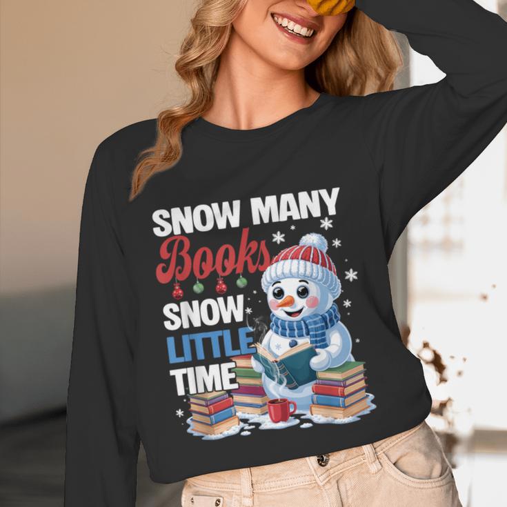 Snowman Winter Snow So Many Books Christmas Snow Little Time Unisex Long Sleeve T-Shirt Snowman Winter Snow So Many Books Christmas Snow Little Time Unisex Long Sleeve T-Shirt