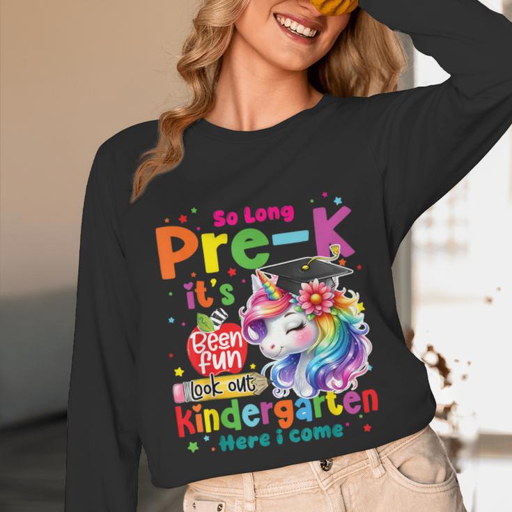 So Long Prek Pre-K Graduation Graduate Unicorn Kids Girls Unisex Long Sleeve T-Shirt