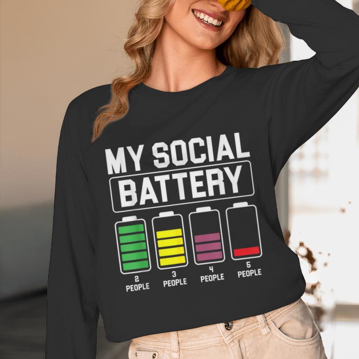 My Social Battery Introverted Low Energy Antisocial Unisex Long Sleeve T-Shirt
