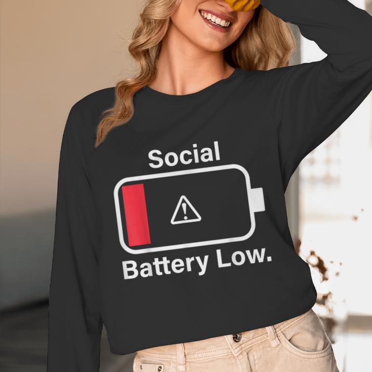 Social Battery Low Anti-Social Introvert Unisex Long Sleeve T-Shirt Social Battery Low Anti-Social Introvert Unisex Long Sleeve T-Shirt