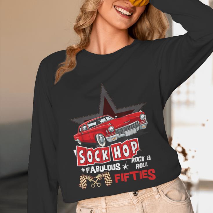 Sock Hop Fabulous Fifties Rock N Roll Automobile Nostalgia Unisex Long Sleeve T-Shirt Sock Hop Fabulous Fifties Rock N Roll Automobile Nostalgia Unisex Long Sleeve T-Shirt