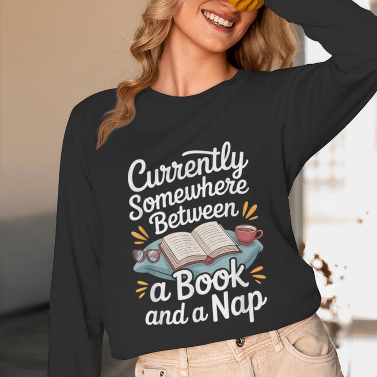 Somewhere Between a Book And a Nap – Cozy Reading Unisex Long Sleeve T-Shirt