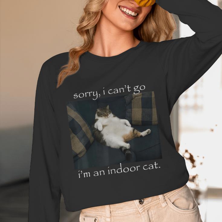 Sorry I Can’t Go I’m An Indoor Cat Introvert Meme Unisex Long Sleeve T-Shirt Sorry I Can’t Go I’m An Indoor Cat Introvert Meme Unisex Long Sleeve T-Shirt