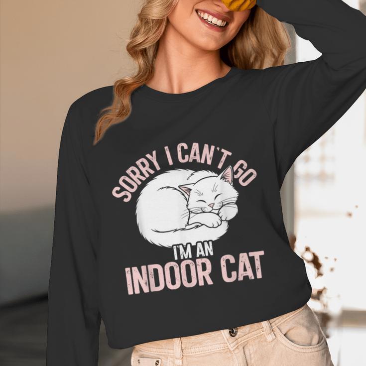 Sorry I Can't Go I'm An Indoor Cat Lazy Humor Introvert Cat Unisex Long Sleeve T-Shirt Sorry I Can't Go I'm An Indoor Cat Lazy Humor Introvert Cat Unisex Long Sleeve T-Shirt