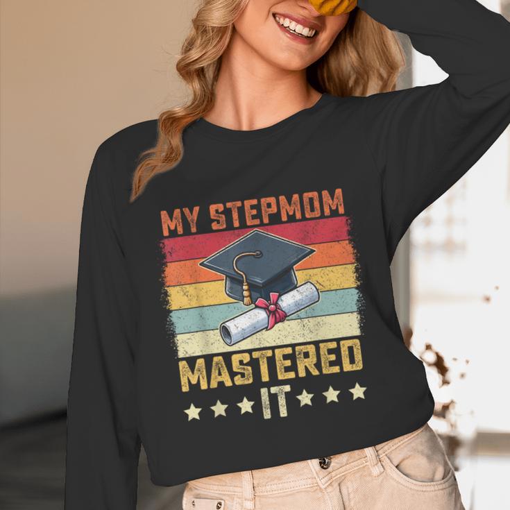 My Stepmom Mastered It Master's Degree Graduation Vintage Unisex Long Sleeve T-Shirt