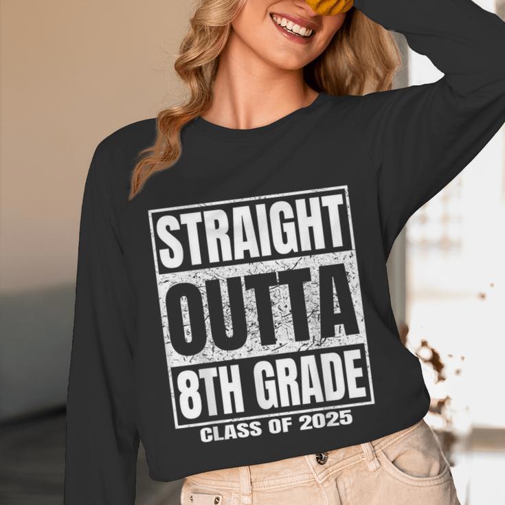 Straight Outta 8th Grade Graduation 2025 Eighth Grade Unisex Long Sleeve T-Shirt