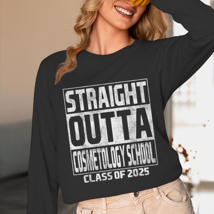 Straight Outta Cosmetology School Class Of 2025 Graduation Unisex Long Sleeve T-Shirt