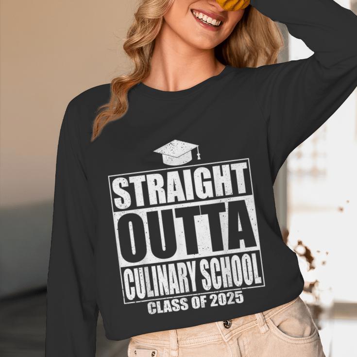 Straight Outta Culinary School Graduation Idea Class Of 2025 Unisex Long Sleeve T-Shirt
