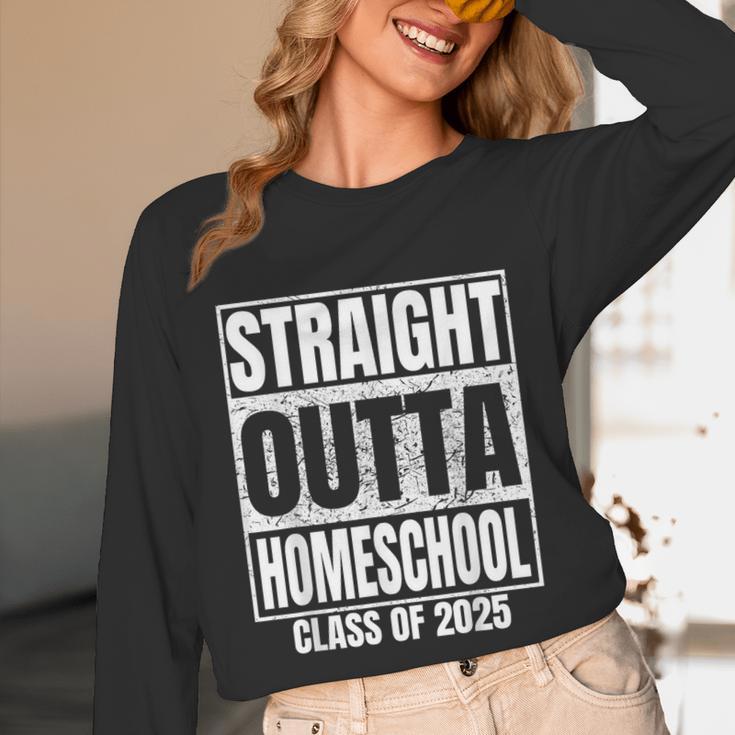 Straight Outta Homeschool Class 2025 Boys Kids Graduation Unisex Long Sleeve T-Shirt