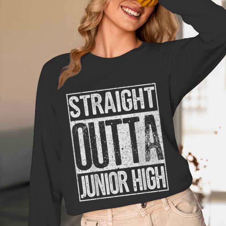 Straight Outta Junior High Shirt Graduation Idea Unisex Long Sleeve T-Shirt