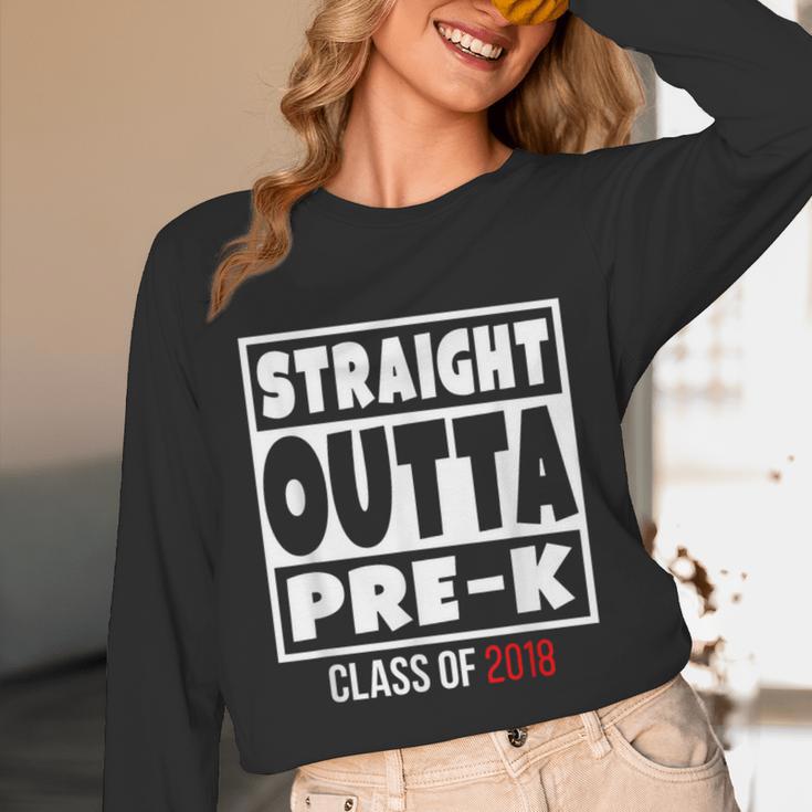 Straight Outta Pre-K Class Of 2018 Shirt Graduation Unisex Long Sleeve T-Shirt