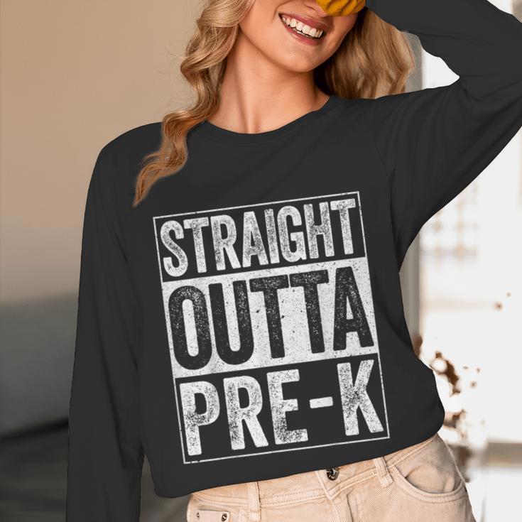 Straight Outta Pre-K Shirt Preschool Boy Girl Graduation Unisex Long Sleeve T-Shirt