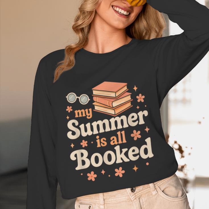 My Summer Is All Booked Book Lover Reading Vacation 2025 Unisex Long Sleeve T-Shirt