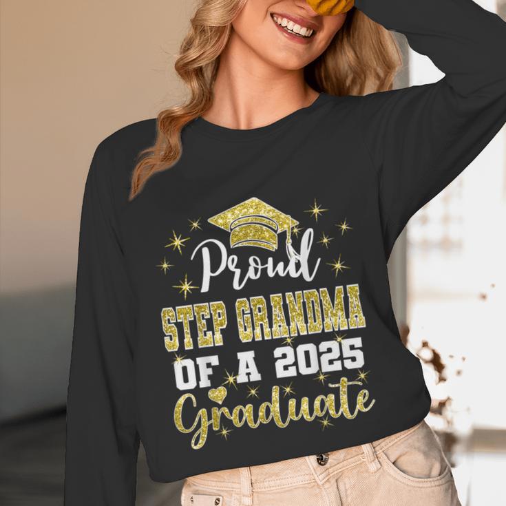 Super Proud Step Grandma Of 2025 Graduate Graduation Family Unisex Long Sleeve T-Shirt