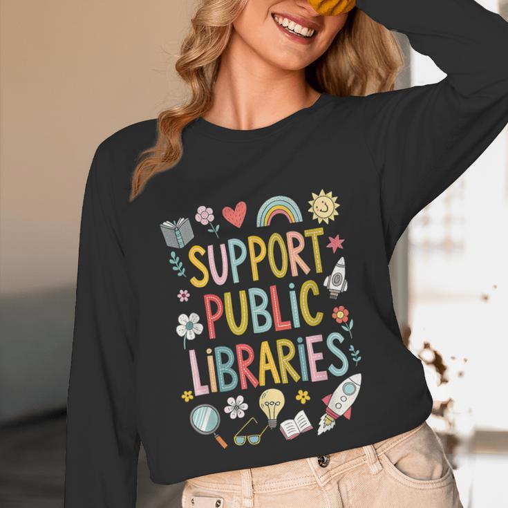 Support Public Libraries Reading Book Nerd Bookworm Literacy Unisex Long Sleeve T-Shirt Support Public Libraries Reading Book Nerd Bookworm Literacy Unisex Long Sleeve T-Shirt