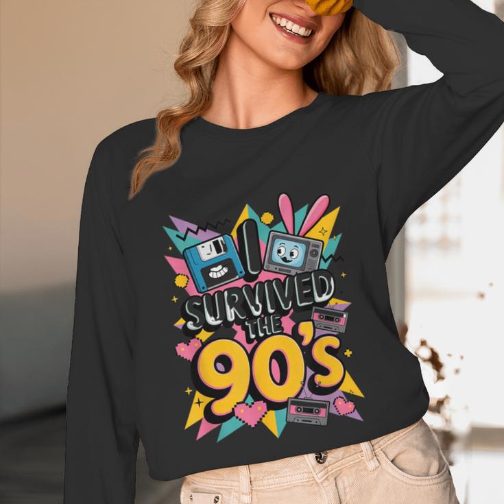 I Survived The 90s – Cute Retro Cartoon Nostalgia Unisex Long Sleeve T-Shirt I Survived The 90s – Cute Retro Cartoon Nostalgia Unisex Long Sleeve T-Shirt