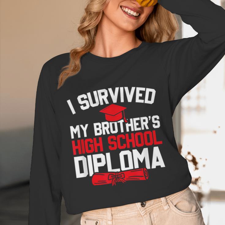 I Survived My Brother's High School Diploma Graduation Unisex Long Sleeve T-Shirt