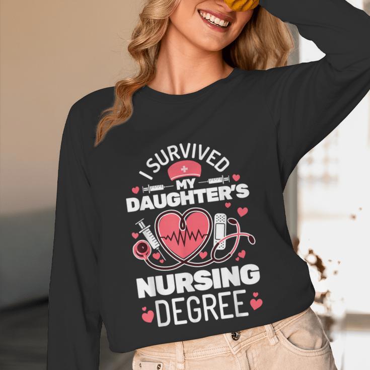 I Survived My Daughter's Nursing Degree School Graduation Unisex Long Sleeve T-Shirt