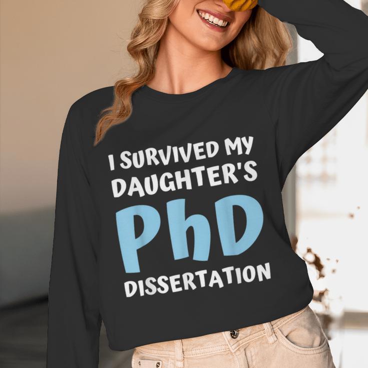 i Survived My Daughters Phd Dissertation College Graduation Unisex Long Sleeve T-Shirt