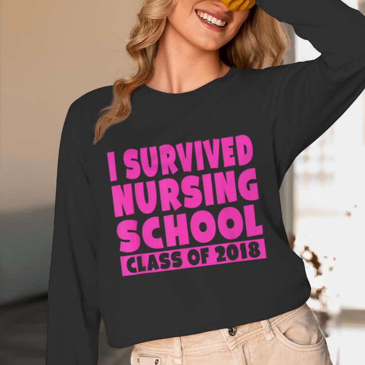I Survived Nursing School Class Of 2018 Graduation Shirt Unisex Long Sleeve T-Shirt