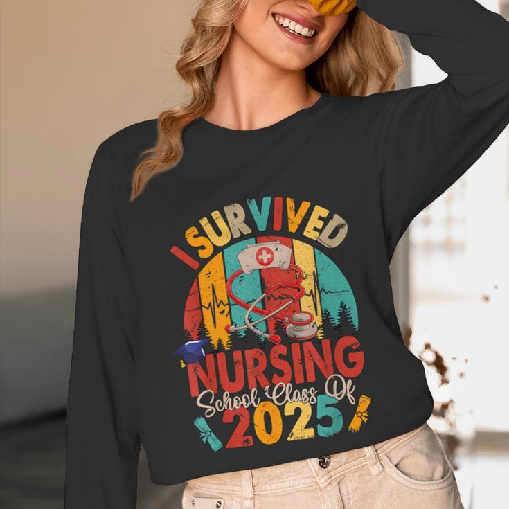 I Survived Nursing School Class Of 2025 Proud Graduation Unisex Long Sleeve T-Shirt