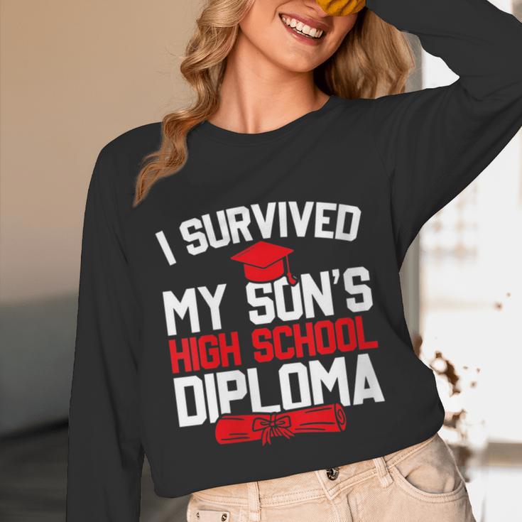 I Survived My Son's High School Diploma Graduation Unisex Long Sleeve T-Shirt