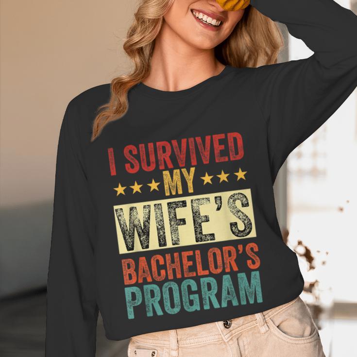 i Survived My Wife Bachelor's Degree Wife Graduation Unisex Long Sleeve T-Shirt