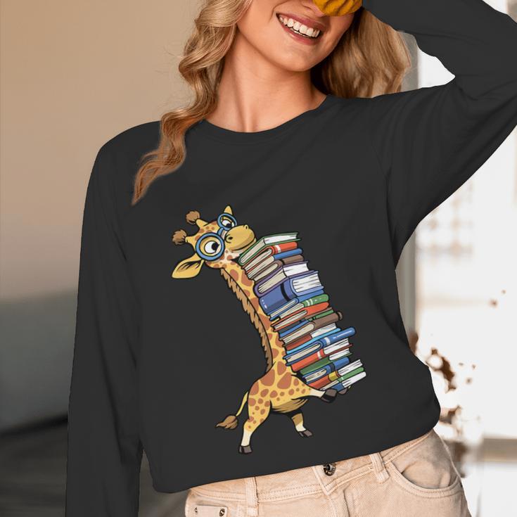 Teacher Shirt Giraffe Holding Books Bookworm Librarian Unisex Long Sleeve T-Shirt Teacher Shirt Giraffe Holding Books Bookworm Librarian Unisex Long Sleeve T-Shirt