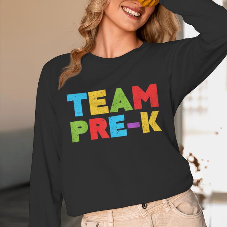 Team Pre-K Shirt Teacher Boy Girl Back To School Graduation Unisex Long Sleeve T-Shirt