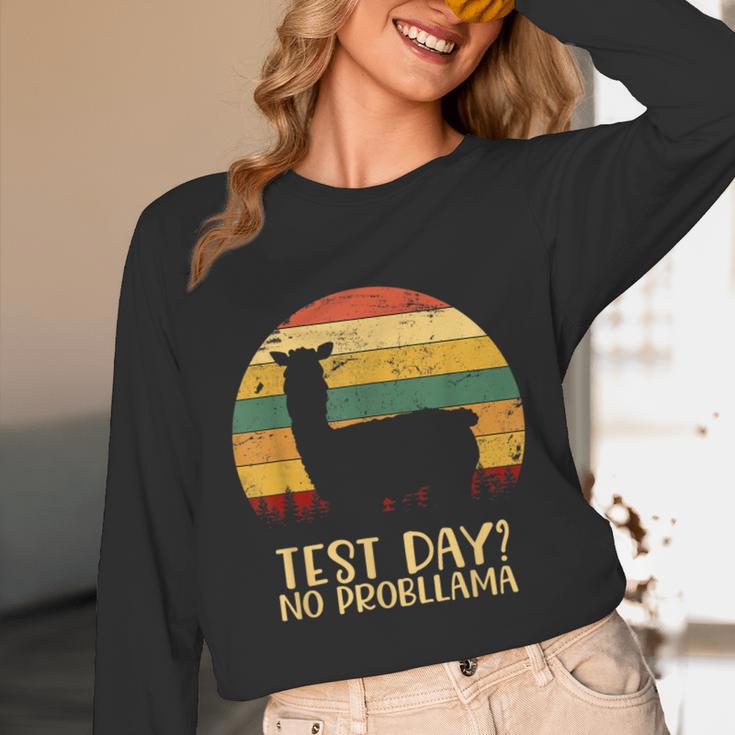Test Day No Probllama Silhouette Teacher Student Graduation Unisex Long Sleeve T-Shirt