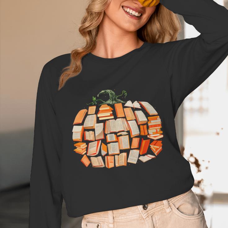 Thanksgiving Fall Books Pumpkins Vintage Library Teacher Kid Unisex Long Sleeve T-Shirt Thanksgiving Fall Books Pumpkins Vintage Library Teacher Kid Unisex Long Sleeve T-Shirt