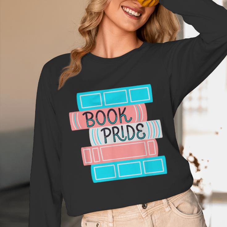 Threadless Grey Sky Chai Trans Book Pride Graphic Unisex Long Sleeve T-Shirt