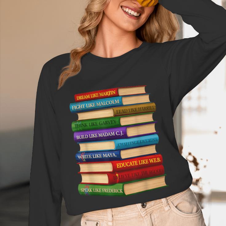 History Month Educated Black Leaders Reading Books Unisex Long Sleeve T-Shirt