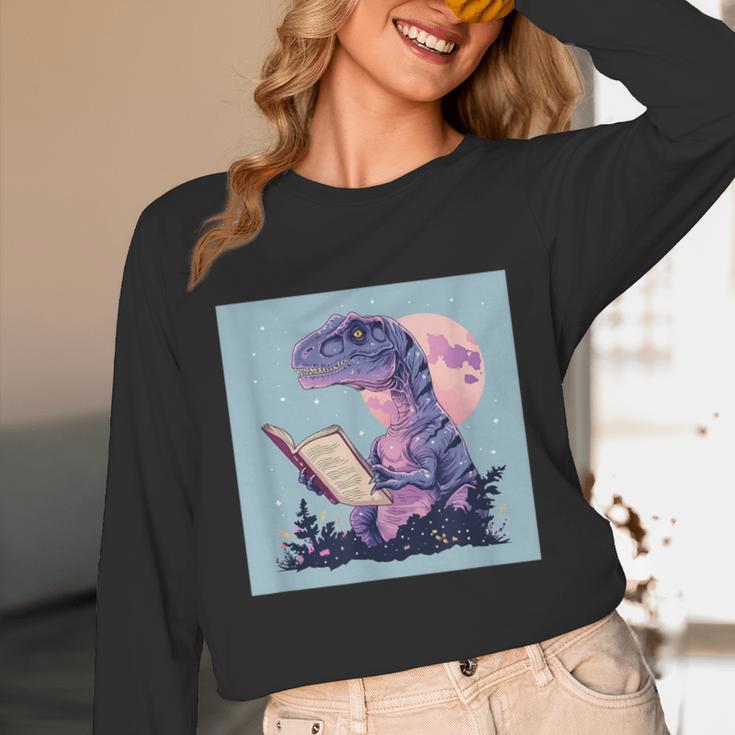Trex Reading Book Dinosaur Unisex Long Sleeve T-Shirt Trex Reading Book Dinosaur Unisex Long Sleeve T-Shirt