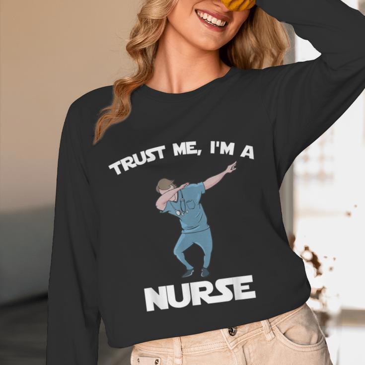 Trust Me I'm Nurse Shirt Dabbing Gift Nursing Graduation Unisex Long Sleeve T-Shirt