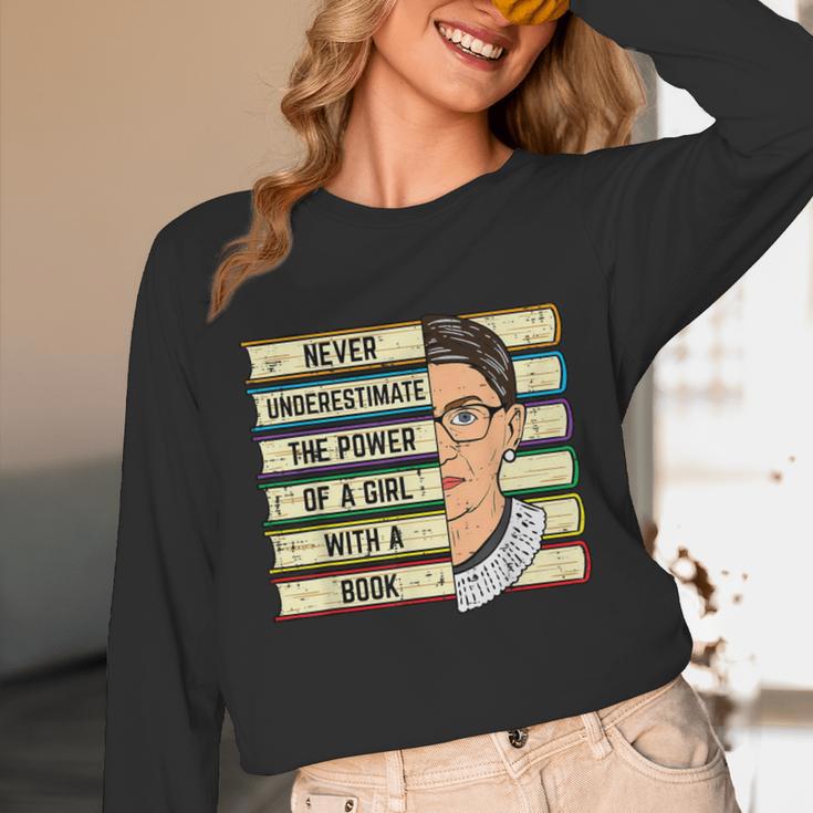Never Underestimate Girl Read Book Reading Librarian Women Unisex Long Sleeve T-Shirt