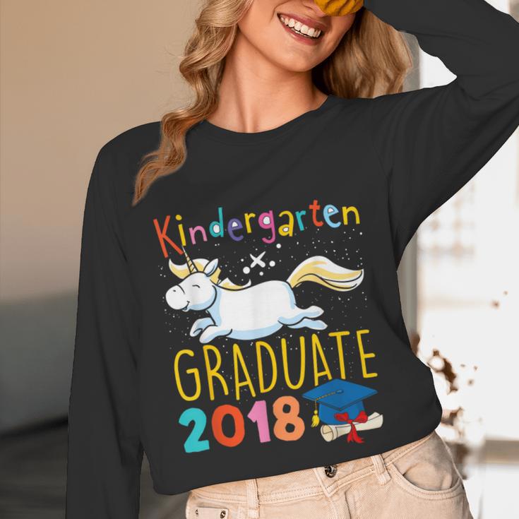 Unicorn Kindergarten Graduation Shirt Girls Unisex Long Sleeve T-Shirt